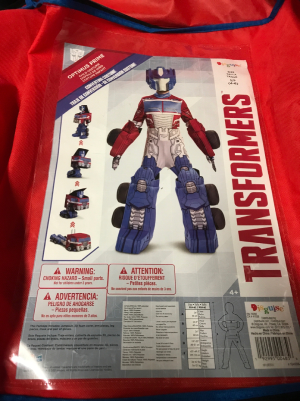 Transformers Optimus Prime Child Costume Size 4-6