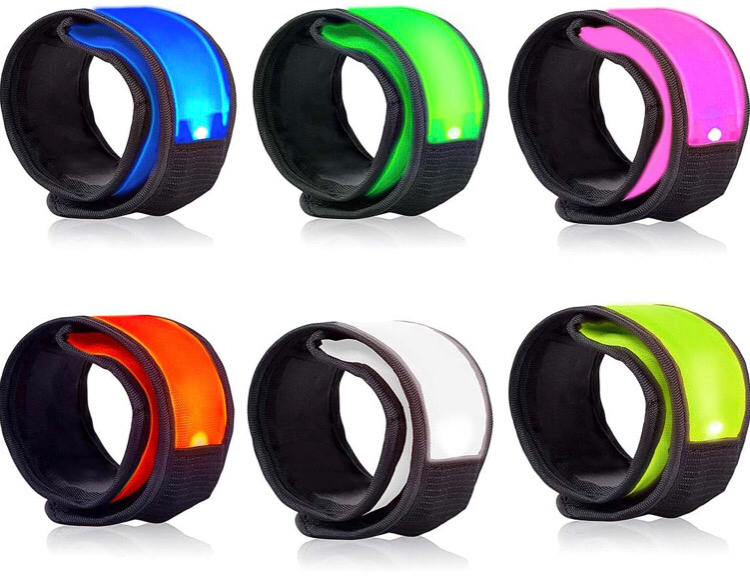 New 6 LOBKIN Safety Bracelets, LED Slap Armband