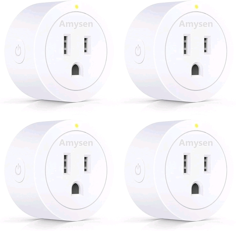 4-Pack Amysen Bluetooth 5.0 Mesh Smart Plugs Compatible with Alexa and Voice Control