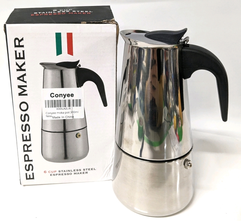 6 Cup 300ML 10oz Stovetop Espresso Maker Stainless Steel Moka Pot / Espresso Maker / Percolator / Italian Coffee Maker