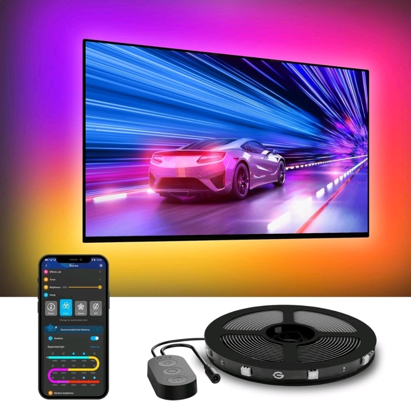 Govee LED TV Backlight, RGBIC Strip Lights for 40-50 inch TVs with Bluetooth Wi-Fi & App Control, 7.8ft LED Lights Works with Alexa & Google Assistant