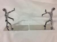 Chrome Retro Figural Bookends