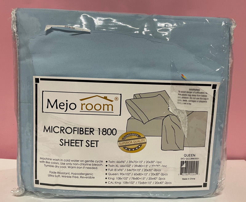 Mejo room Microfiber 1800 sheet set Queen sized , blue