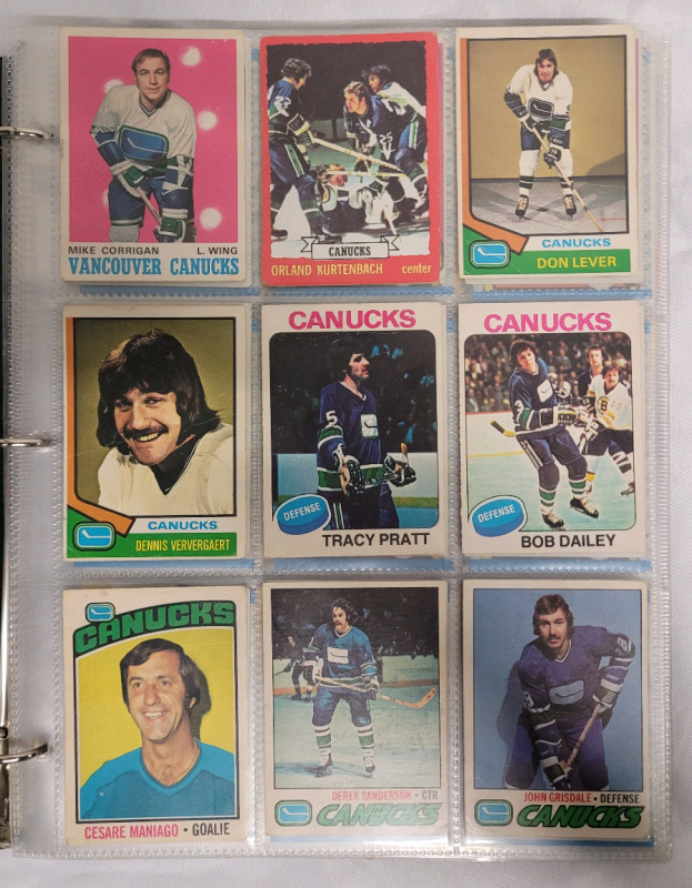 1970 - 2021 Vancouver Canucks NHL Hockey Trading Card Singles , 211 Cards No Doubles