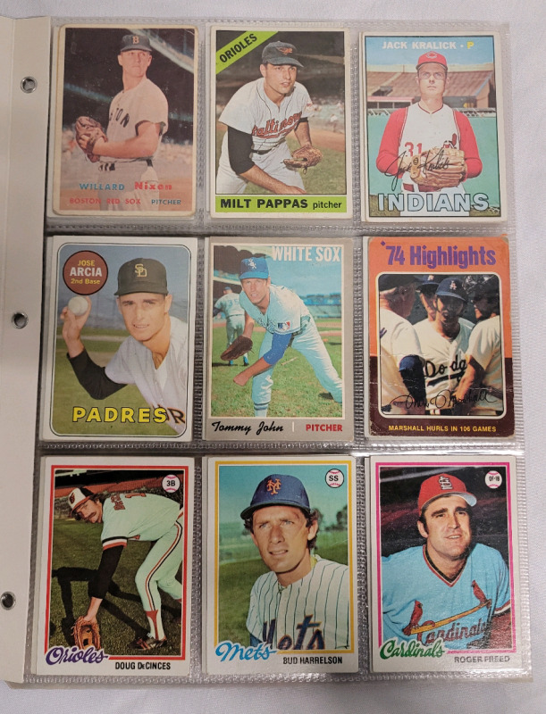 1957 , 1966 - 1991 Topps MLB Baseball Trading Card Singles , 108 Cards No Doubles