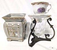 SCENTSY Devoted Wax Warmer + Cup of Tea Night Light + Partylite Candle Holder