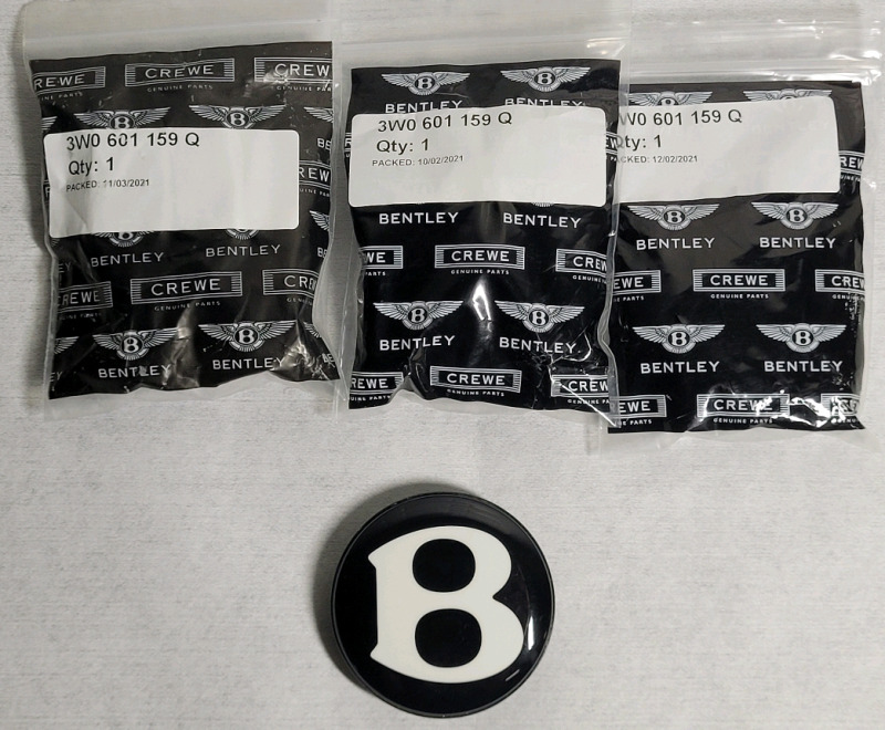 NEW - BENTLEY " B " Wheel Center Caps (64mm) , Set of 4