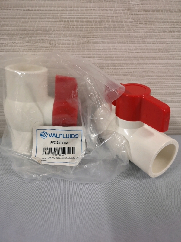 2 New Valfluids PVC Ball Valves