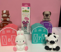 Farm animal finger puppets game and light up cubes