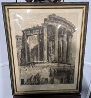 "Veduta del Tempio Della Sibella in Tivoli" Framed Print.