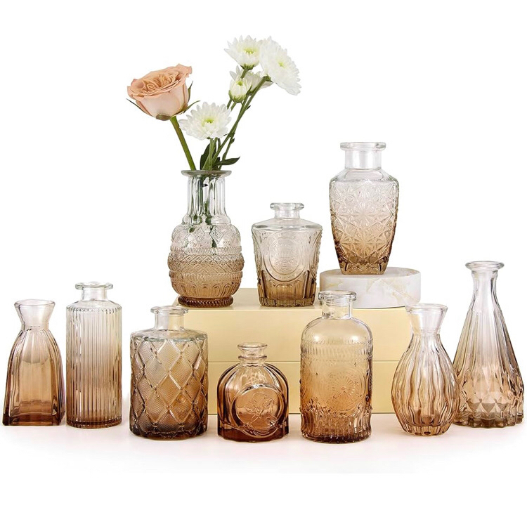 PURVONNIE Vintage Bud Vases in Bulk Set of 10