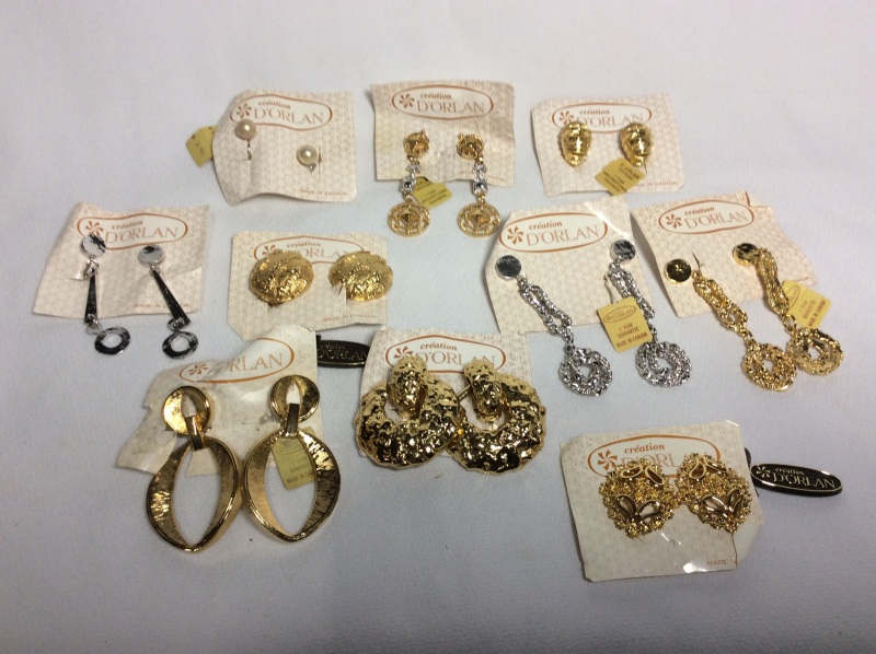 10 Pairs D’ORLAN Vintage Earrings Clip-Ons