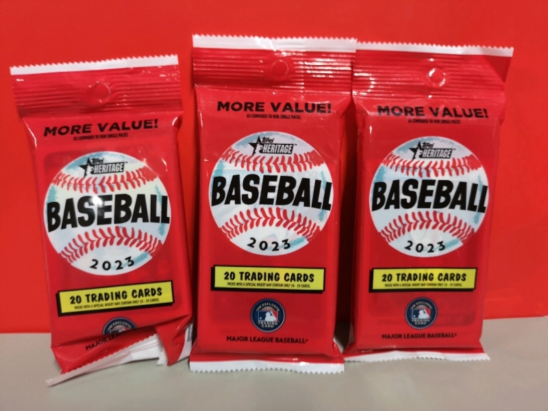 3 packs New 2023 Topps Heritage Baseball Trading Cards - MLB