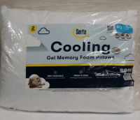 New 2 Serta Cooling Gel Memory Foam Pillows 20 x 26" Standard / Queen Size