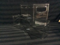 2 New Clear Plastic Bins