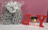 New - Christmas JOY Sign & 30pcs Christmas Arts & Crafts Decorations