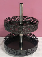 New - Lazy Susan 2-Tier Spice Rack Organizer, Metal Turntable Spice Organization for Cabinet, 10" Base