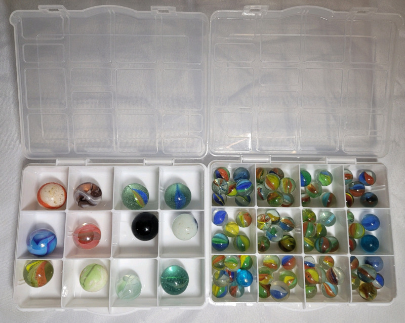 Assorted Marble Lot in Cases , Large and Small