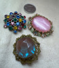 Antique Micro Bead purse Rhinestone Brooches - 4