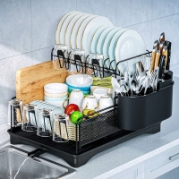 New Wahopy 2 Tier Dish Drying Rack - Black