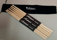 New Three Pair of Antner Maple 7A Drumsticks Complete with Carry Bag