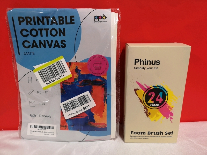 New PPD Canvas Sheets & Phinus Foam Brushes