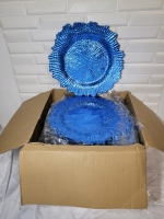 New - Henilosson 13" Blue Charger Plates , Round Plastic Reef Plate Chargers . 50 Plates