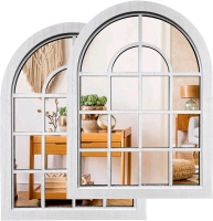 New - ZEXUIRU 2pc Arched Window Wall Mirror . Measures 12"&times;16" each