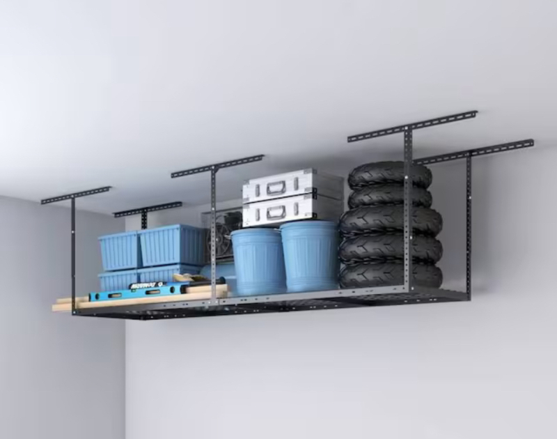 Fleximounts Black Height Adjustable Ceiling Storage Rack