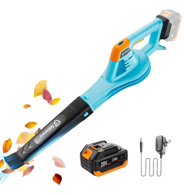 GoGonova Cordless Blower with 20V Lithium Ion Battery