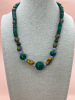 Southwest Native Sterling Malachite Earrings Necklace - 5