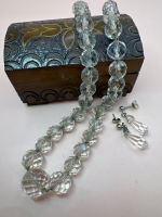 Antique cut Crystals on necklace Faceted drop Earrings