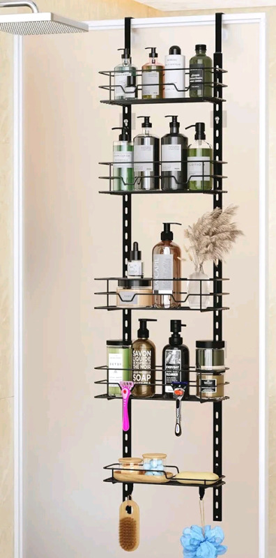 New - Elbourn 5-Basket Over the Door Shower Caddy . Some Assembly Required