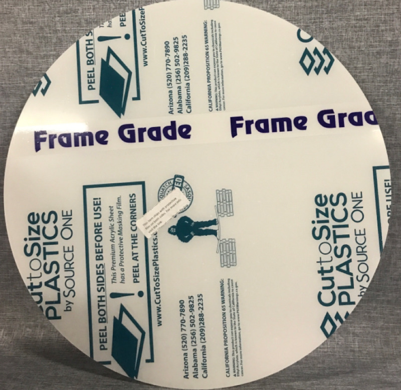 Plastic Circle Disc Round Acrylic Sheet 18&rdquo;x18&rdquo;
