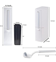 COMODID 4.4" Wide RVs Slim Trash Can with Toilet Brush and Holder, Modern Waste Can