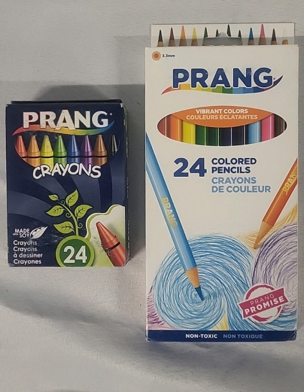 New Prang Soy Crayons & Colored Pencils - 24 of Each