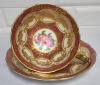 Vintage Paragon Rose Red & Gold Double Warrant Cup & Saucer , Both Ring True - 2