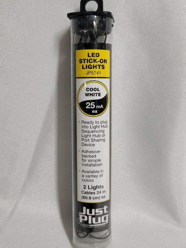 Model / Diorama LED Stick-On Lights , 2 Light 24" Cable Length - New