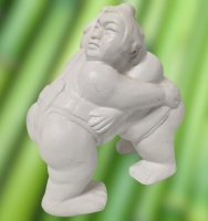 2" Tall Terra Cotta Sumo Wrestlers Wrestling Figure