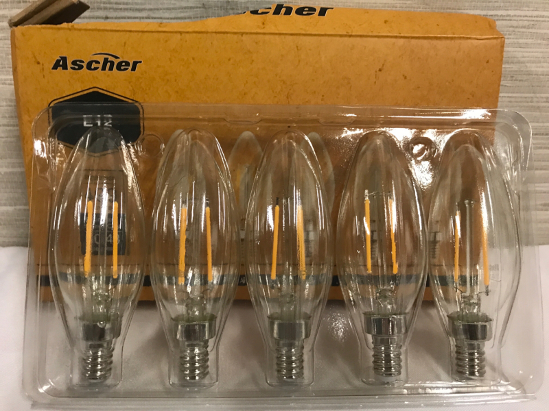 Ascher E12 5 Light Bulbs like new