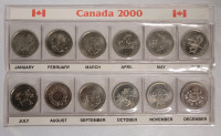 2000 Canadian Millennium Quarter Coin Set