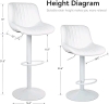 2 New Nalupatio Adjustable Counter Height & Swivel Bar Stools with Backs - White - 2