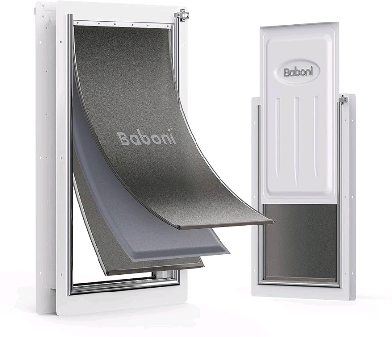 New - Baboni 3-Flaps Pet Door for Interior and Exterior Doors , Pets upto 40lbs