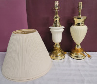 Non-Matching Table Lamps w/Matching Shades . Missing Lamp Harps