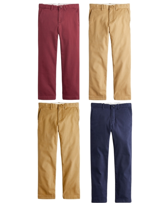 4 New Pairs CREWCUTS Boys' Size 14 Stretch Chino Pants