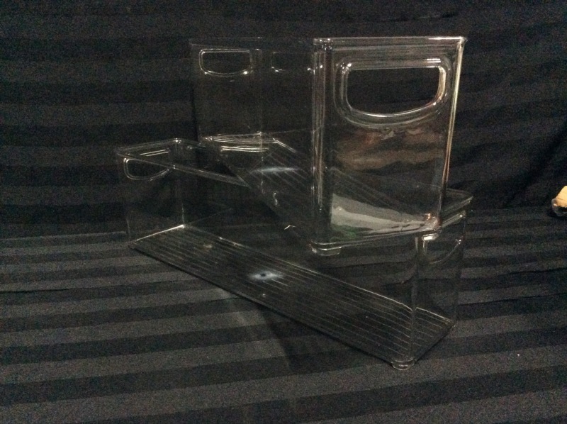 New 2 Clear Plastic Bins