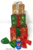 Trio of Light-Up LED Glittery Christmas Boxes with Bows - 2