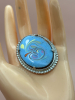 Two fabulous MCM Blue Brooches Enamel and Lucite - 4