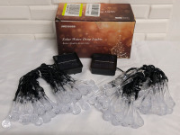 New - Jmexsuss Solar Water Drop LED Lights . 2-Pack , 60 LED Lights