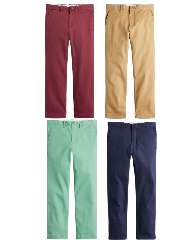 4 New Pairs CREWCUTS Boys' Size 14 Stretch Chino Pants